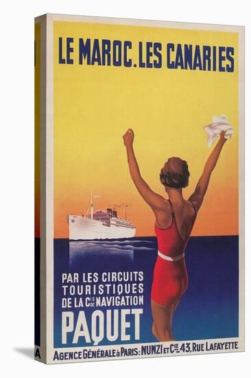 Cruising the East Atlantic, Travel Poster-null-Stretched Canvas