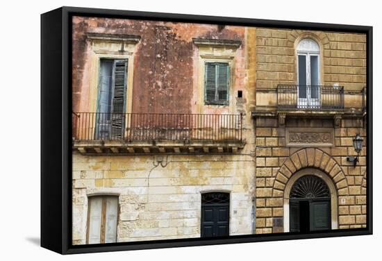 Crumbling Houses in the Baroque City of Lecce, Puglia, Italy, Europe-Martin-Framed Stretched Canvas