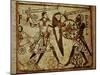 Crusader and Moor in Combat, Mosaic, 12th century Romanesque-null-Mounted Photographic Print