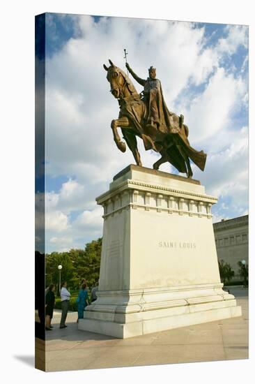 Crusader King Louis IX statue in front of the Saint Louis Art Museum in Forest Park, St. Louis,...-null-Stretched Canvas