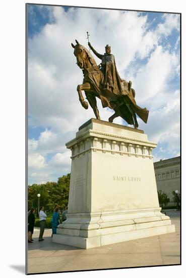 Crusader King Louis IX statue in front of the Saint Louis Art Museum in Forest Park, St. Louis,...-null-Mounted Photographic Print