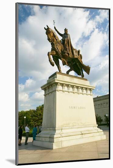 Crusader King Louis IX statue in front of the Saint Louis Art Museum in Forest Park, St. Louis,...-null-Mounted Photographic Print