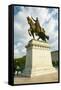 Crusader King Louis IX statue in front of the Saint Louis Art Museum in Forest Park, St. Louis,...-null-Framed Stretched Canvas