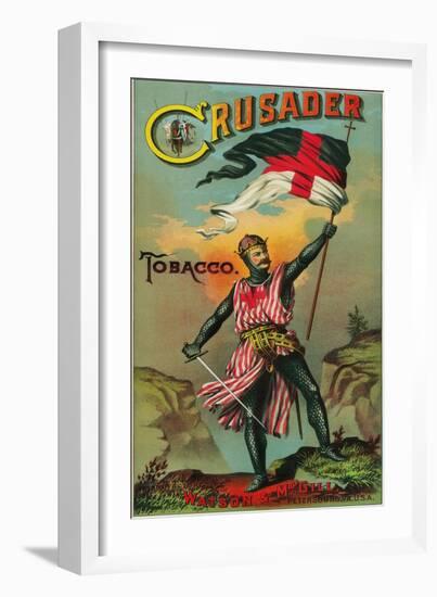 Crusader Tobacco Label - Petersburg, VA-Lantern Press-Framed Art Print