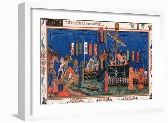 Crusaders Embarking for the Holy Land, 15th Century-null-Framed Giclee Print