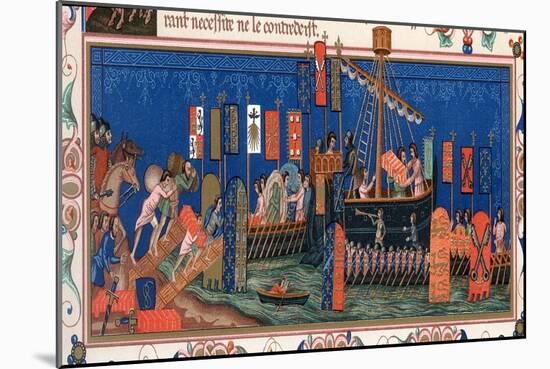 Crusaders Embarking for the Holy Land, 15th Century-null-Mounted Giclee Print