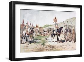 Crusaders on the March in the 11th Century with a Horse-Drawn Supply Wagon, 1886-Armand Jean Heins-Framed Giclee Print