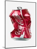 Crushed Coca Cola Can Cut-out-Mark Sykes-Mounted Photographic Print