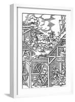 Crushing Gold Bearing Ores in Mills Similar in Principle to Flour Mills, 1556-null-Framed Giclee Print