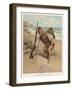 Crusoe Finds the Footprint of Friday and Realises That He is Not the Only Inhabitant of the Island-null-Framed Art Print