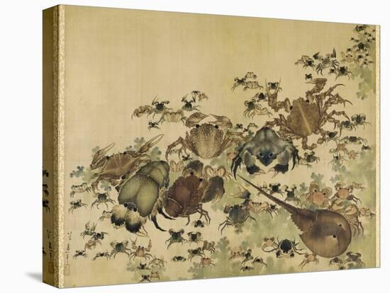 Crustaceans, Edo Period C.1825-Katsushika Hokusai-Stretched Canvas