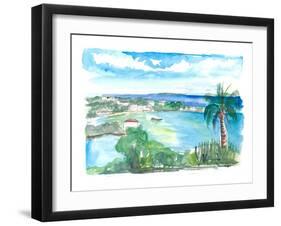 Cruz Bay US Virgin Islands Seaview Scene on Saint John-M. Bleichner-Framed Art Print