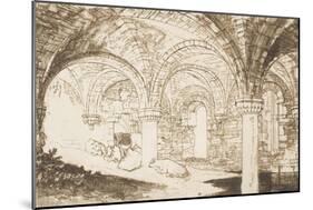 Crypt of Kirkstall Abbey, from the Series "Liber Studiorum", 1810-null-Mounted Giclee Print