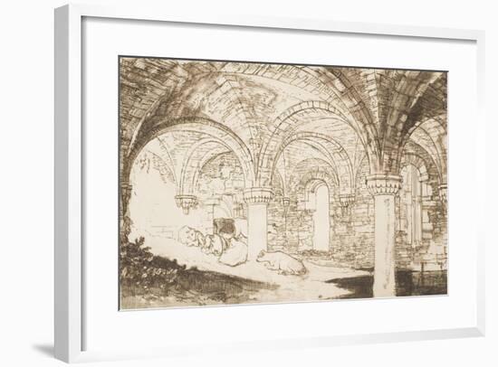 Crypt of Kirkstall Abbey, from the Series "Liber Studiorum", 1810-null-Framed Giclee Print