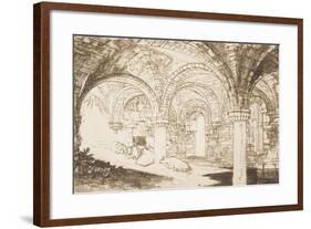 Crypt of Kirkstall Abbey, from the Series "Liber Studiorum", 1810-null-Framed Giclee Print