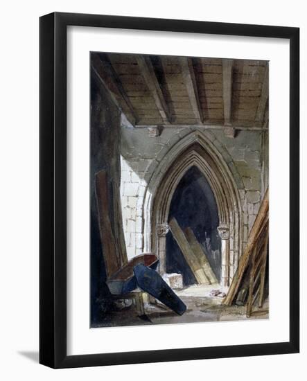 Crypt of St Anne, Blackfriars, City of London, 1854-Percy William Justyne-Framed Giclee Print