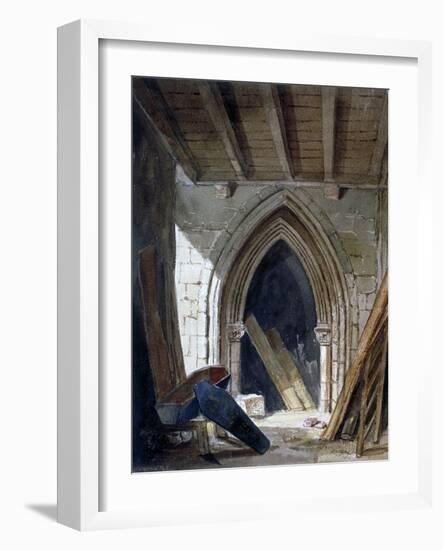 Crypt of St Anne, Blackfriars, City of London, 1854-Percy William Justyne-Framed Giclee Print