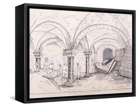 Crypt of St Mary-Le-Bow, C1819-Frederick Nash-Framed Stretched Canvas