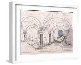 Crypt of St Mary-Le-Bow, C1819-Frederick Nash-Framed Giclee Print
