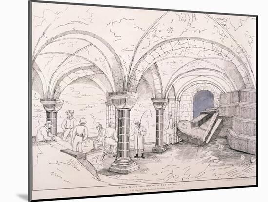 Crypt of St Mary-Le-Bow, C1819-Frederick Nash-Mounted Giclee Print