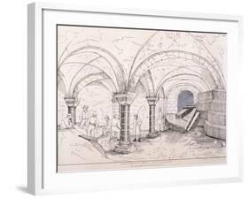 Crypt of St Mary-Le-Bow, C1819-Frederick Nash-Framed Giclee Print