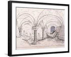 Crypt of St Mary-Le-Bow, C1819-Frederick Nash-Framed Giclee Print