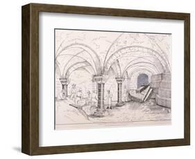 Crypt of St Mary-Le-Bow, C1819-Frederick Nash-Framed Giclee Print