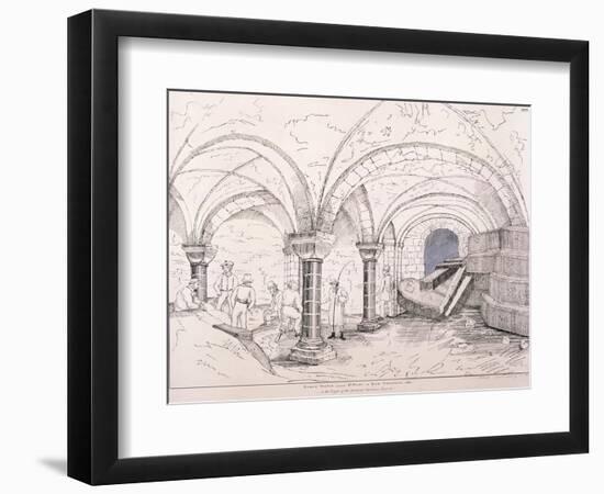 Crypt of St Mary-Le-Bow, C1819-Frederick Nash-Framed Giclee Print