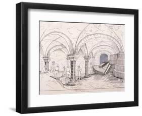 Crypt of St Mary-Le-Bow, C1819-Frederick Nash-Framed Giclee Print