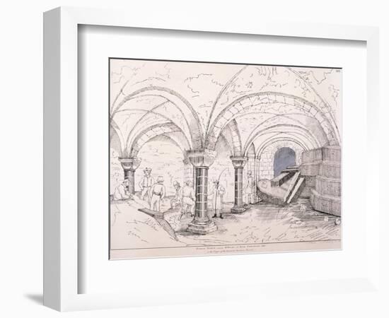 Crypt of St Mary-Le-Bow, C1819-Frederick Nash-Framed Giclee Print