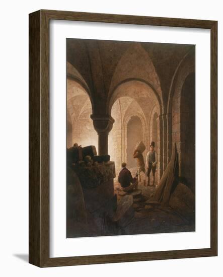 Crypt of St Mary-Le-Bow, London, 1818-Frederick Nash-Framed Giclee Print