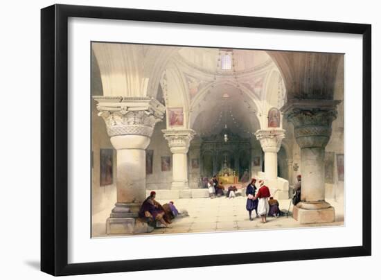 Crypt of the Holy Sepulchre, Jerusalem, Plate 20 from Volume I of "The Holy Land"-David Roberts-Framed Giclee Print