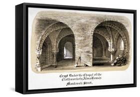 Crypt under the Chapel of the Clothworkers' Almshouses, Monkwell Street, City of London, C1825-null-Framed Stretched Canvas
