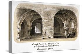 Crypt under the Chapel of the Clothworkers' Almshouses, Monkwell Street, City of London, C1825-null-Stretched Canvas
