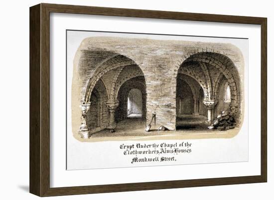 Crypt under the Chapel of the Clothworkers' Almshouses, Monkwell Street, City of London, C1825-null-Framed Giclee Print