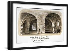 Crypt under the Chapel of the Clothworkers' Almshouses, Monkwell Street, City of London, C1825-null-Framed Giclee Print