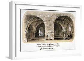 Crypt under the Chapel of the Clothworkers' Almshouses, Monkwell Street, City of London, C1825-null-Framed Giclee Print