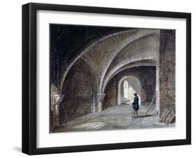 Crypt under the Church of St James in the Wall, Wood Street Square, City of London, 1855-Percy William Justyne-Framed Giclee Print