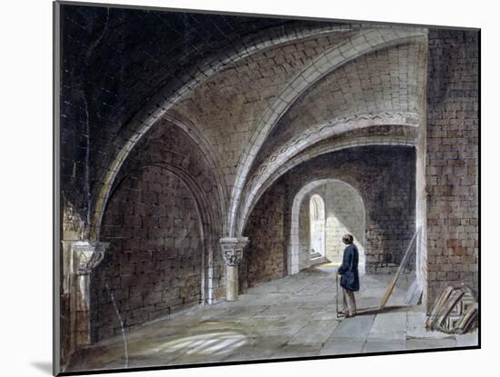 Crypt under the Church of St James in the Wall, Wood Street Square, City of London, 1855-Percy William Justyne-Mounted Giclee Print