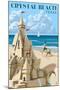 Crystal Beach, Texas - Sand Castle-Lantern Press-Mounted Art Print