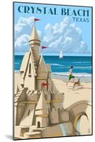 Crystal Beach, Texas - Sand Castle-Lantern Press-Mounted Art Print