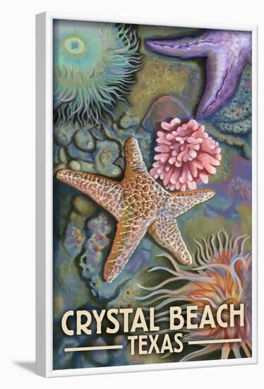 Crystal Beach, Texas - Tidepool-Lantern Press-Framed Art Print