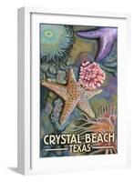 Crystal Beach, Texas - Tidepool-Lantern Press-Framed Art Print