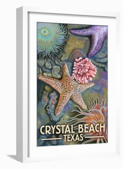 Crystal Beach, Texas - Tidepool-Lantern Press-Framed Art Print