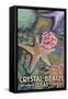 Crystal Beach, Texas - Tidepool-Lantern Press-Framed Stretched Canvas