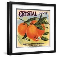 Crystal Brand - Riverside, California - Citrus Crate Label-Lantern Press-Framed Art Print