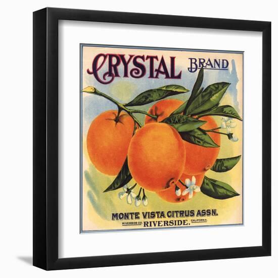 Crystal Brand - Riverside, California - Citrus Crate Label-Lantern Press-Framed Art Print