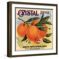 Crystal Brand - Riverside, California - Citrus Crate Label-Lantern Press-Framed Art Print