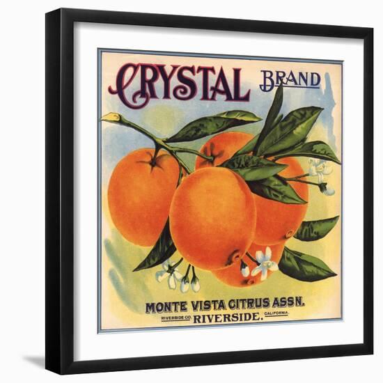 Crystal Brand - Riverside, California - Citrus Crate Label-Lantern Press-Framed Art Print