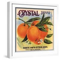 Crystal Brand - Riverside, California - Citrus Crate Label-Lantern Press-Framed Art Print